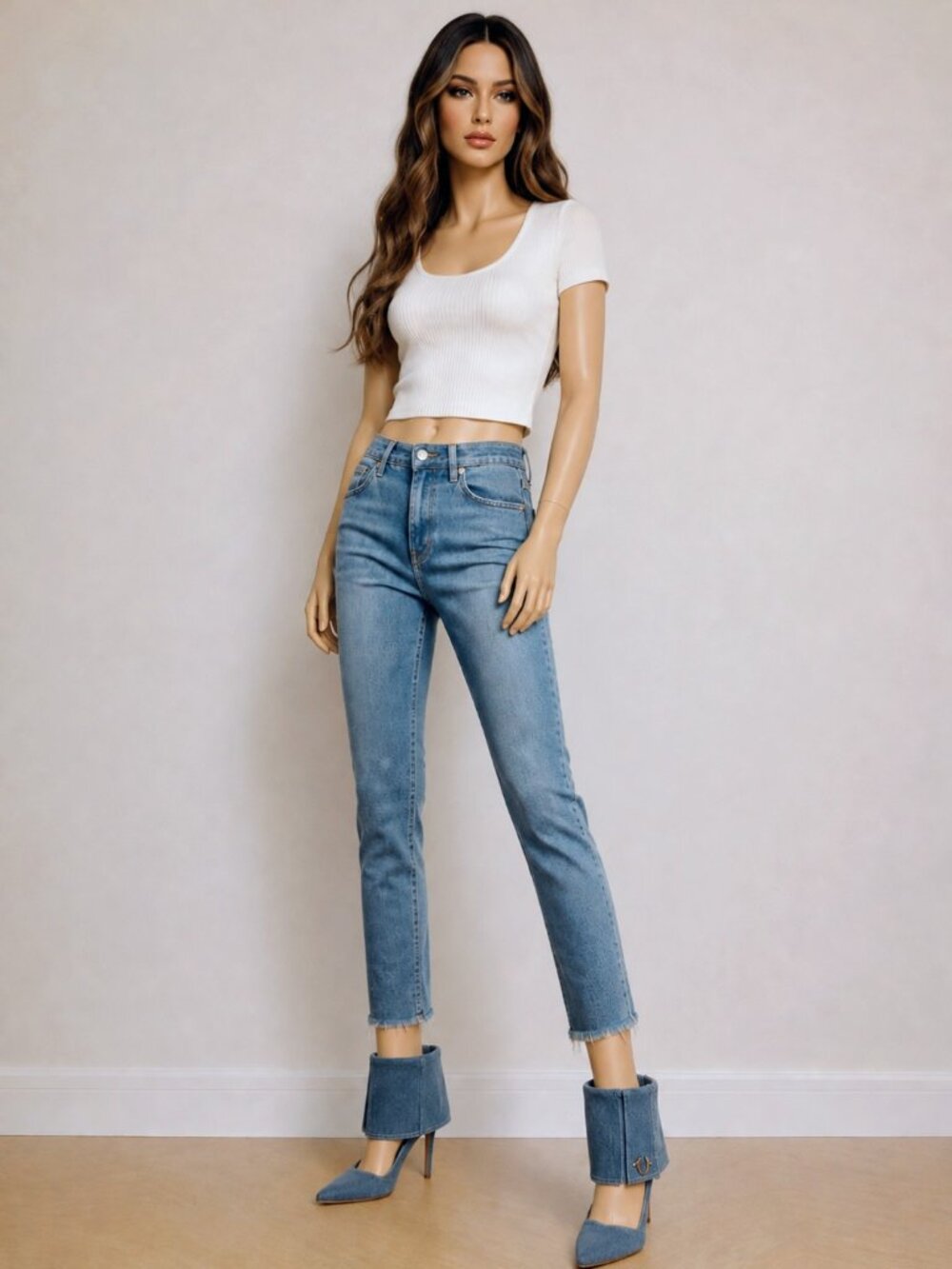 True Religion  Elegant Women's Denim Pointed-toe high heel Booties Size 9 NWT